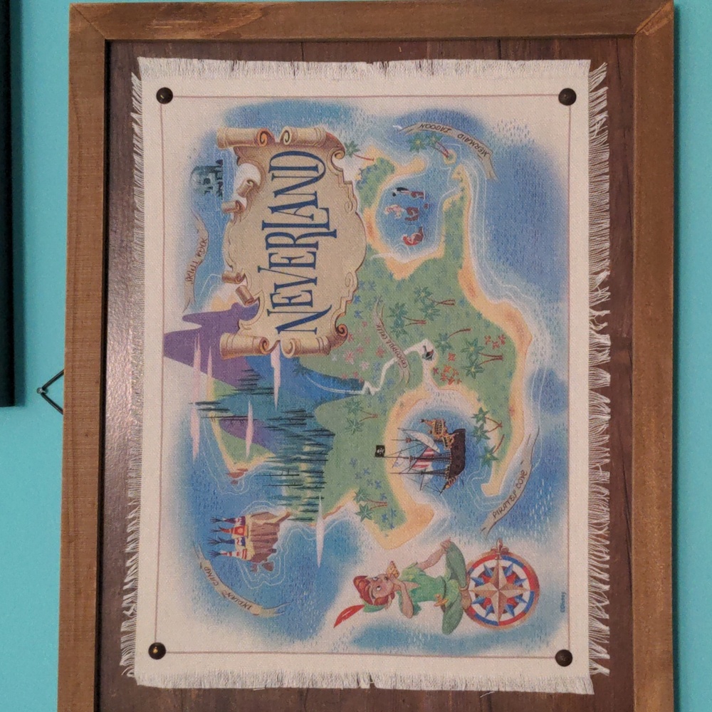 Wood framed Neverland artwork